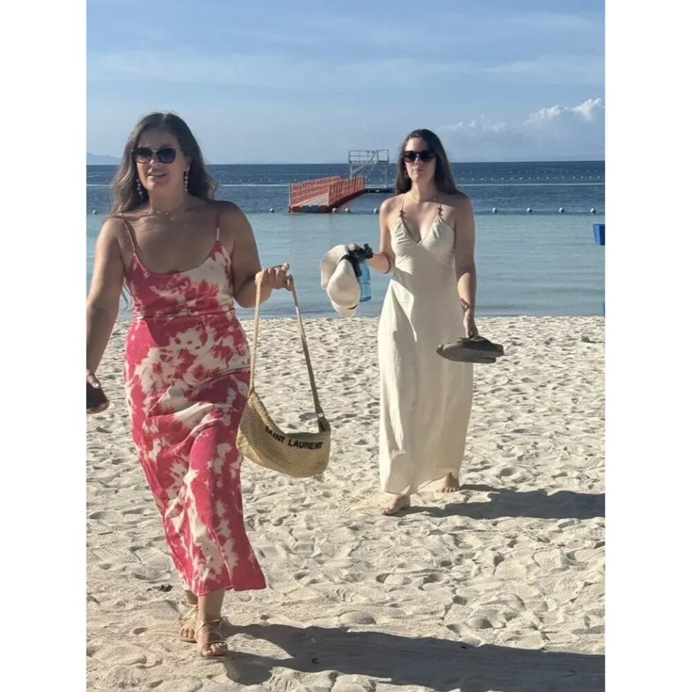 Thakoon Pink Tie-Dye Satin Slip Maxi Dress Size 2 (Retails $315) FLAW See Photos - Picture 7 of 16